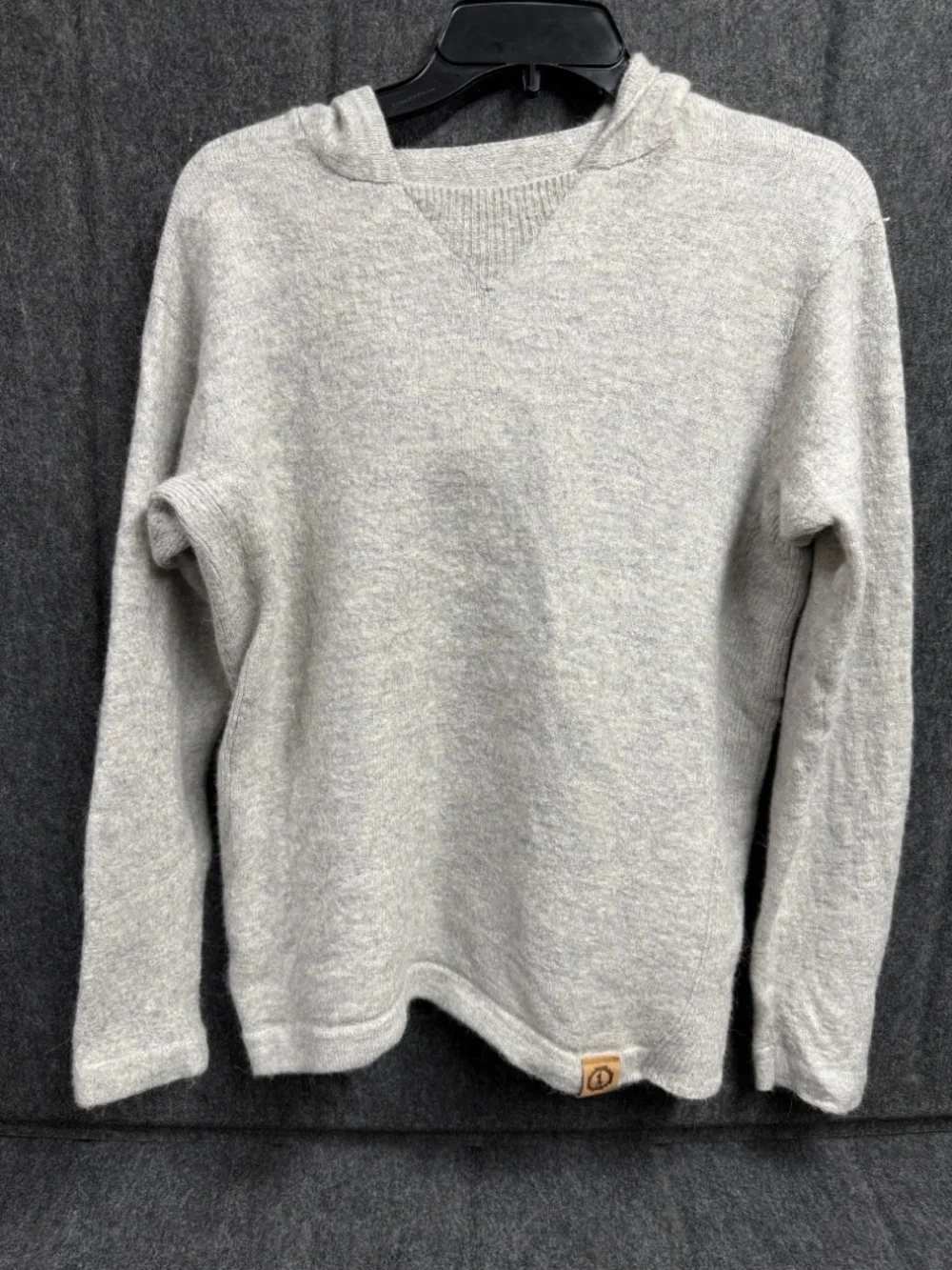 PAKA Men's Crewneck Sweater Hoodie in Light Gray Handmade.